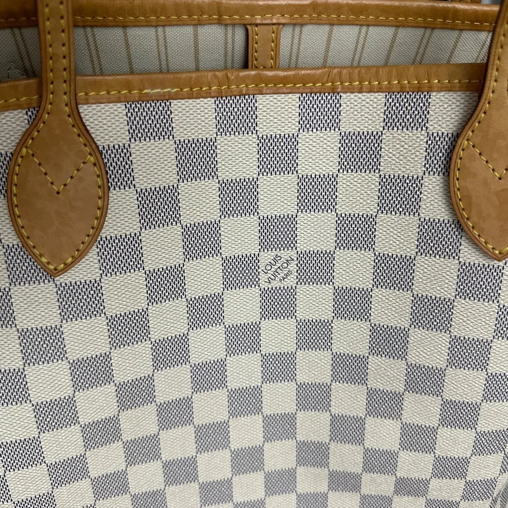 LV Neverfull MM Damier Azure Rose Beige - Picture 15 of 16